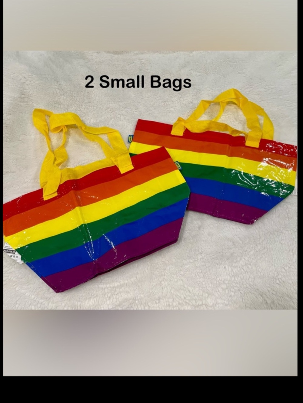 IKEA RAINBOW STORSTOMMA Tote Bags, set of 2 small bags, Brand New - Picture 2 of 7
